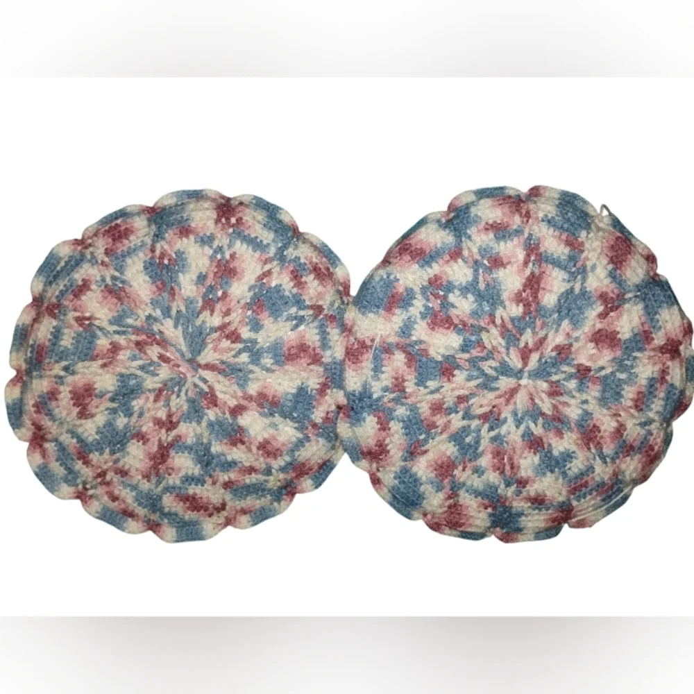 Handmade Colorful Round Crochet Pillows
